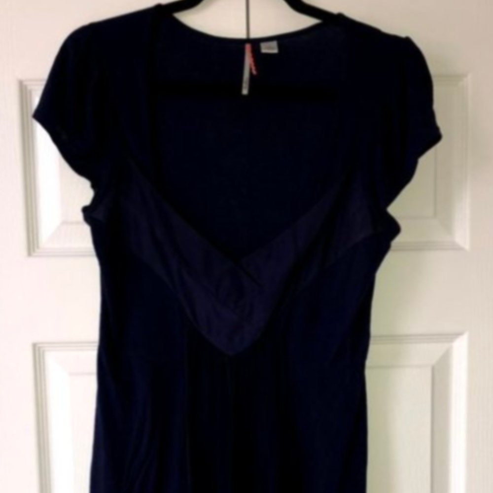 Navy Blue Anthropologie Ric Rac Top Size Small